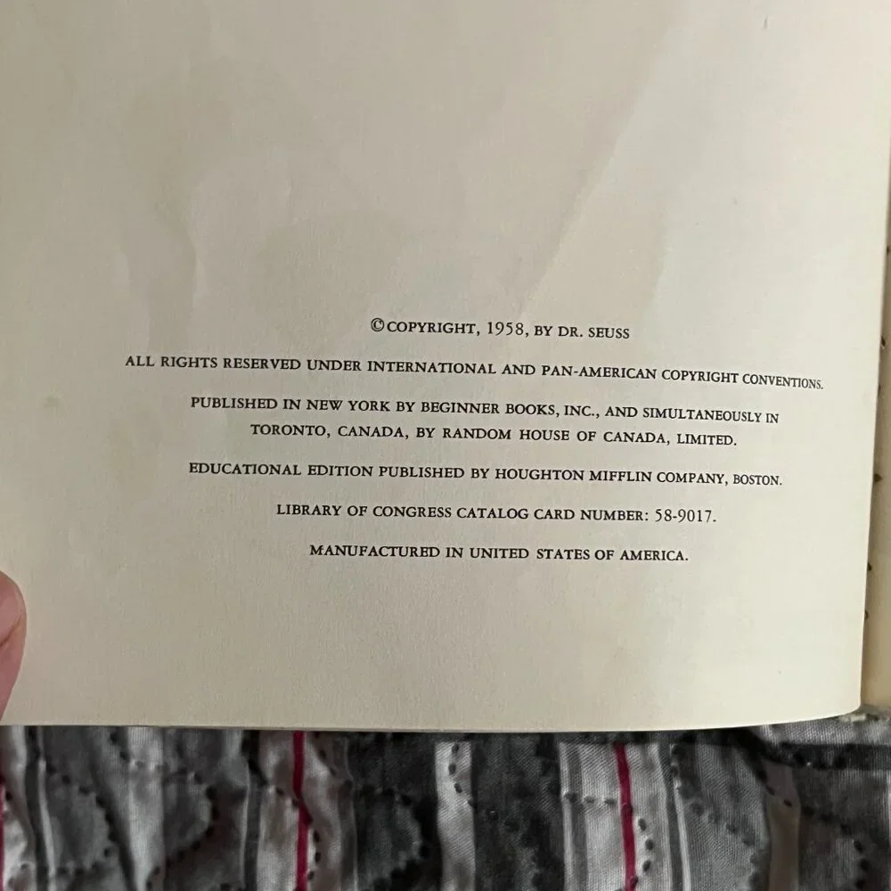 DR SEUSS The Cat In The Hat Comes Back Childrens‎ Book Hardcover Vintage